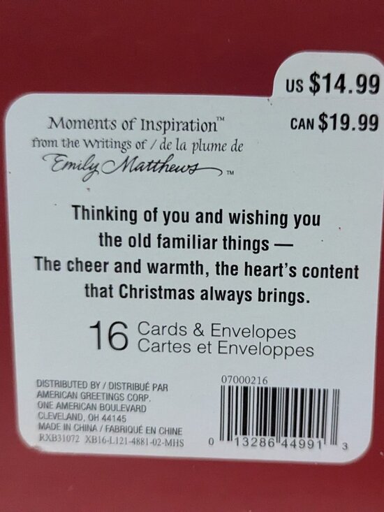 NWT 16 Poinsettias American Greetings Christmas Cards Sealed Box Holiday Cheer - Picture 4 of 5